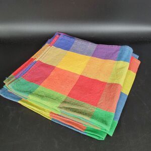 Kanchan Design Imports India 20” Cotton Plaid Napkins Set of 4 NWT